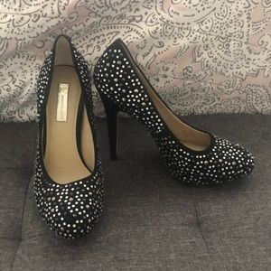 International Concept Black Rhinestone Heels